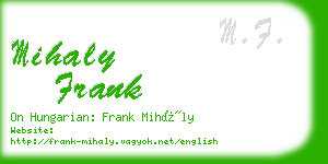 mihaly frank business card